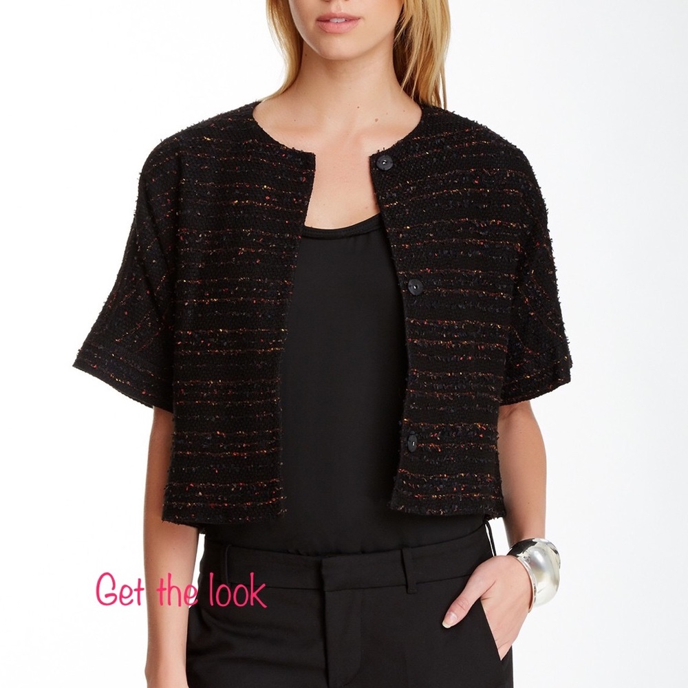 Magaschoni Cropped Black Jacket